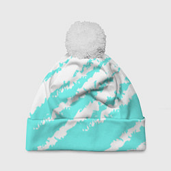 Шапка с помпоном The color is light blue and white, цвет: 3D-белый
