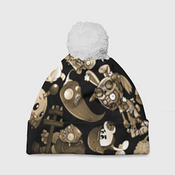 Шапка с помпоном Растения против зомби в бежевом цвете, цвет: 3D-белый