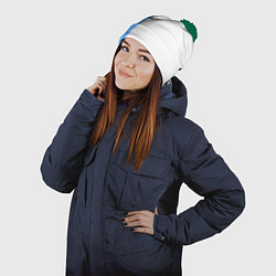 Шапка с помпоном Моляр красит стену, цвет: 3D-зеленый — фото 2