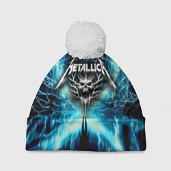 Шапка с помпоном Neon glow - Metallica, цвет: 3D-белый