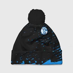 Шапка с помпоном Schalke 04 fc blue color, цвет: 3D-черный