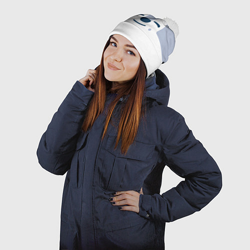 Шапка c помпоном Wolf Chan skzoo / 3D-Белый – фото 2