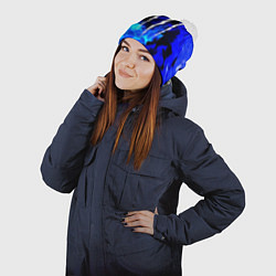 Шапка с помпоном Monster energy синий дым, цвет: 3D-белый — фото 2