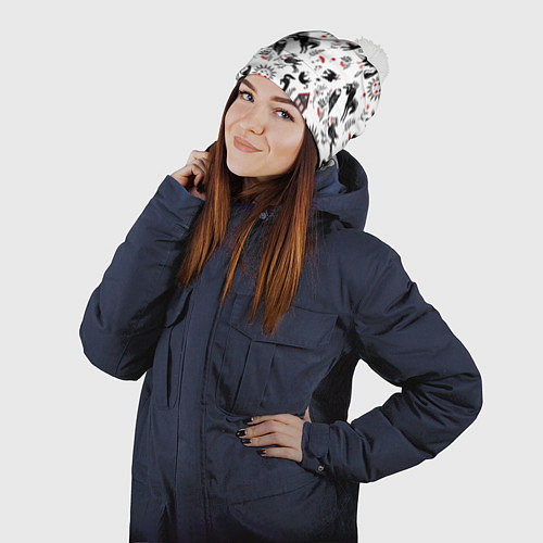 Шапка c помпоном Русские сказки / 3D-Белый – фото 2