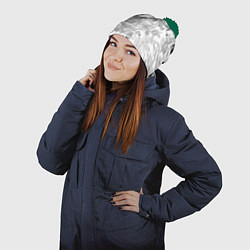 Шапка с помпоном Птицы Сирин, цвет: 3D-зеленый — фото 2