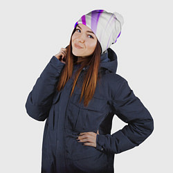 Шапка с помпоном Color white pink, цвет: 3D-белый — фото 2