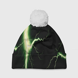 Шапка c помпоном Lightning yellow текстура
