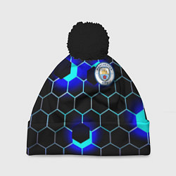 Шапка с помпоном Манчестер сити броня, цвет: 3D-черный