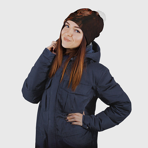 Шапка c помпоном Искорка из хср / 3D-Белый – фото 2