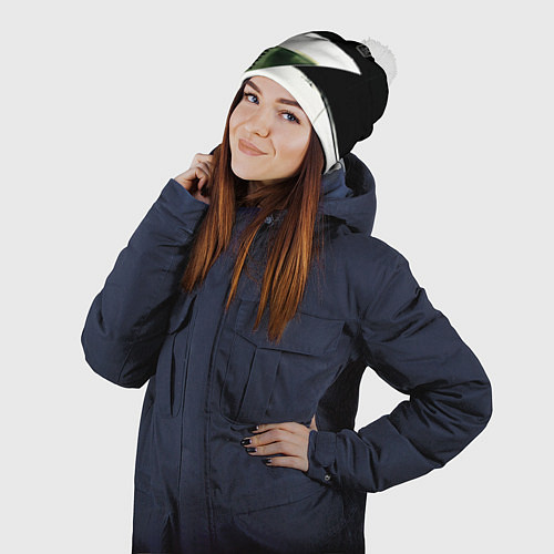 Шапка c помпоном Tank логотип машины / 3D-Белый – фото 2