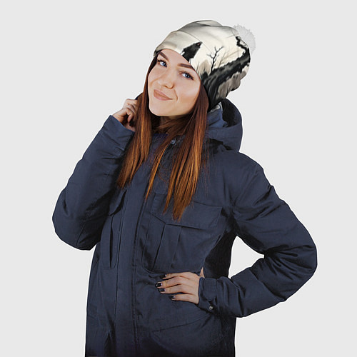 Шапка c помпоном Путник / 3D-Белый – фото 2