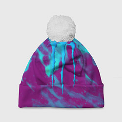 Шапка с помпоном Monster energy неон, цвет: 3D-белый