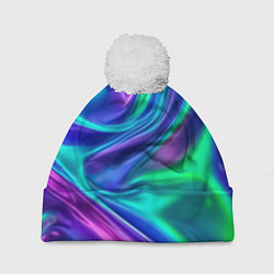 Шапка с помпоном Neon waves, цвет: 3D-белый