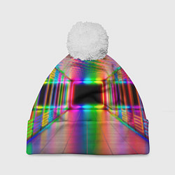 Шапка с помпоном Неоновая галерея, цвет: 3D-белый