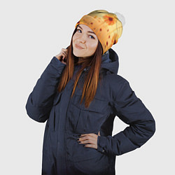 Шапка с помпоном Цветы на закате, цвет: 3D-белый — фото 2