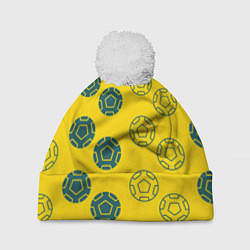 Шапка c помпоном Ряды из спортивных мячей