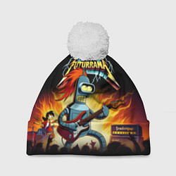 Шапка c помпоном Bender is a hard rock guitarist - Futurama