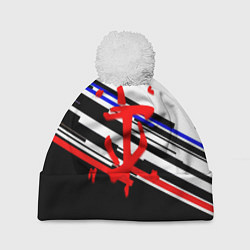 Шапка c помпоном Doom line color