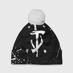 Шапка c помпоном Doom краски белые
