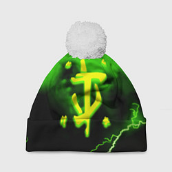 Шапка c помпоном Doom шторм кислотное лого
