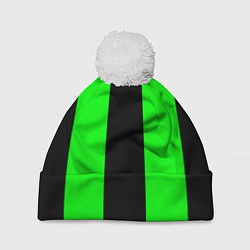 Шапка с помпоном Color black green, цвет: 3D-белый