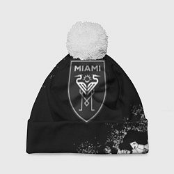Шапка с помпоном Miami inter camo black, цвет: 3D-белый