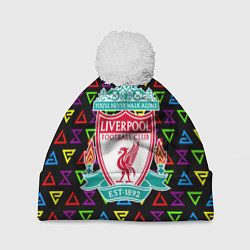 Шапка с помпоном Liverpool pattern neon, цвет: 3D-белый