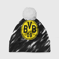 Шапка c помпоном Borussia штрихи красок текстура