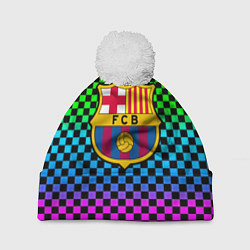 Шапка с помпоном Barcelona gradient neon, цвет: 3D-белый