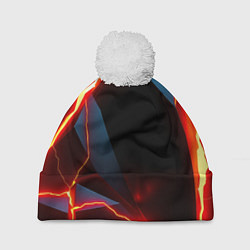 Шапка с помпоном Tile breaking, цвет: 3D-белый