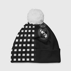 Шапка c помпоном Real Madrid клетка