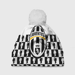 Шапка c помпоном Juventus болельщики паттерн