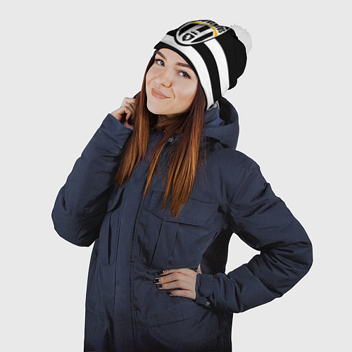 Шапка c помпоном Juventus линии / 3D-Белый – фото 2