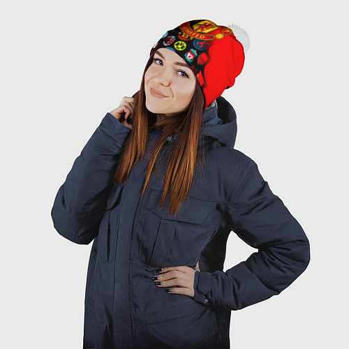 Шапка c помпоном Манчестер Юнайтед логотипы команд / 3D-Белый – фото 2