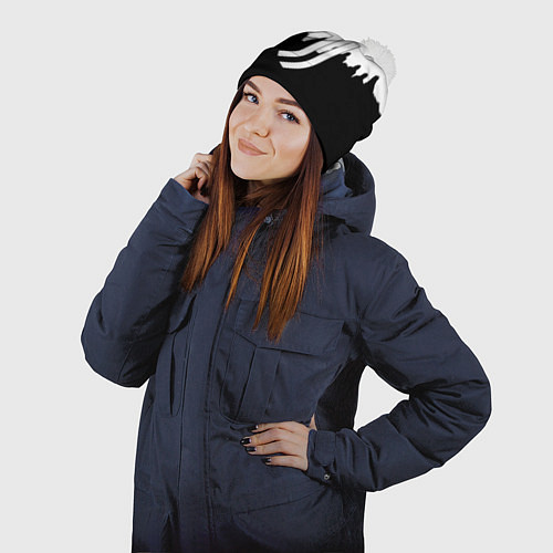 Шапка c помпоном Ювентус команды / 3D-Белый – фото 2