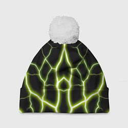 Шапка с помпоном Color green black, цвет: 3D-белый