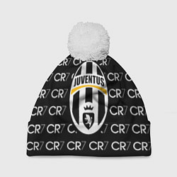 Шапка с помпоном Juventus sport pattern, цвет: 3D-белый