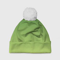 Шапка с помпоном Color green yellow, цвет: 3D-белый