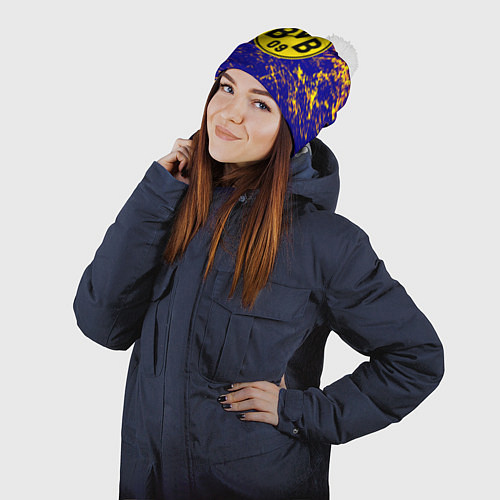 Шапка c помпоном Borussia краски / 3D-Белый – фото 2