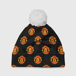 Шапка с помпоном Manchester United Pattern, цвет: 3D-белый
