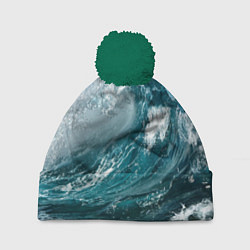 Шапка с помпоном Волна, цвет: 3D-зеленый