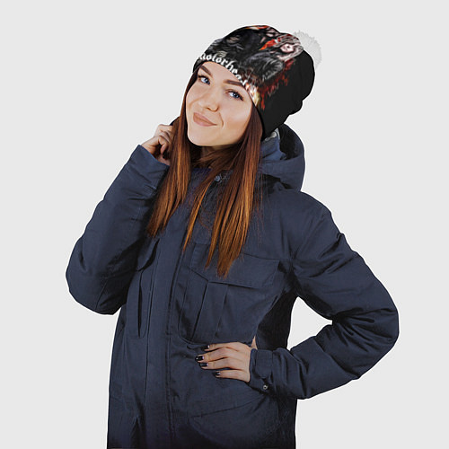 Шапка c помпоном Motorhead Band / 3D-Белый – фото 2