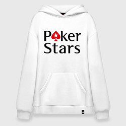 Толстовка-худи оверсайз Poker Stars, цвет: белый