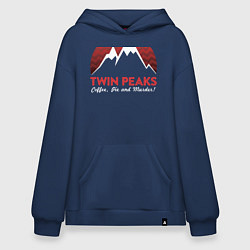 Толстовка-худи оверсайз Twin Peaks: Pie & Murder, цвет: тёмно-синий