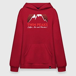 Толстовка-худи оверсайз Twin Peaks: Pie & Murder, цвет: красный