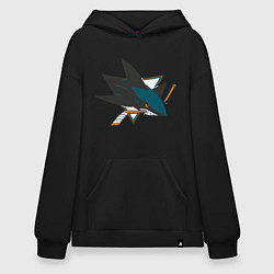 Толстовка-худи оверсайз San Jose Sharks, цвет: черный