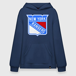 Толстовка-худи оверсайз New York Rangers, цвет: тёмно-синий