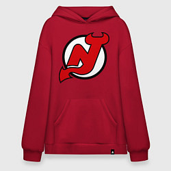 Толстовка-худи оверсайз New Jersey Devils, цвет: красный