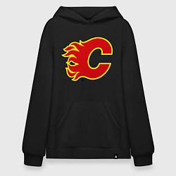 Толстовка-худи оверсайз Calgary Flames, цвет: черный