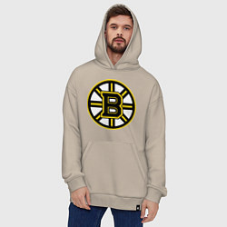 Толстовка-худи оверсайз Boston Bruins, цвет: миндальный — фото 2